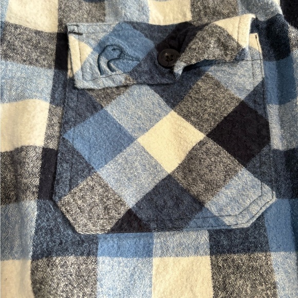 Ducks Unlimited Canada blue plaid heavy cotton button jacket size large shirt - Picture 10 of 11